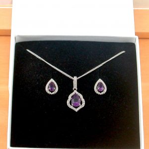 Amethyst Necklace and Earrings