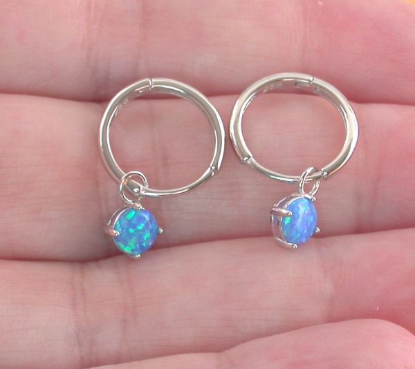 sterling silver opal earrings