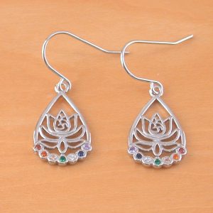 lotus flower chakra earrings