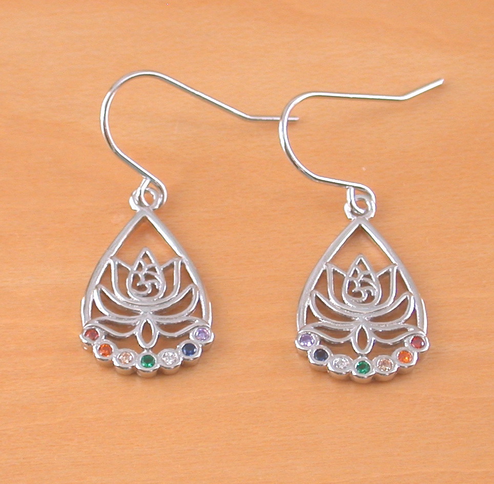 lotus flower chakra earrings