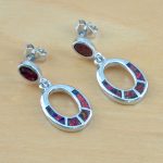 fire opal dangly earrings