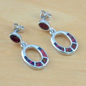 fire opal dangly earrings
