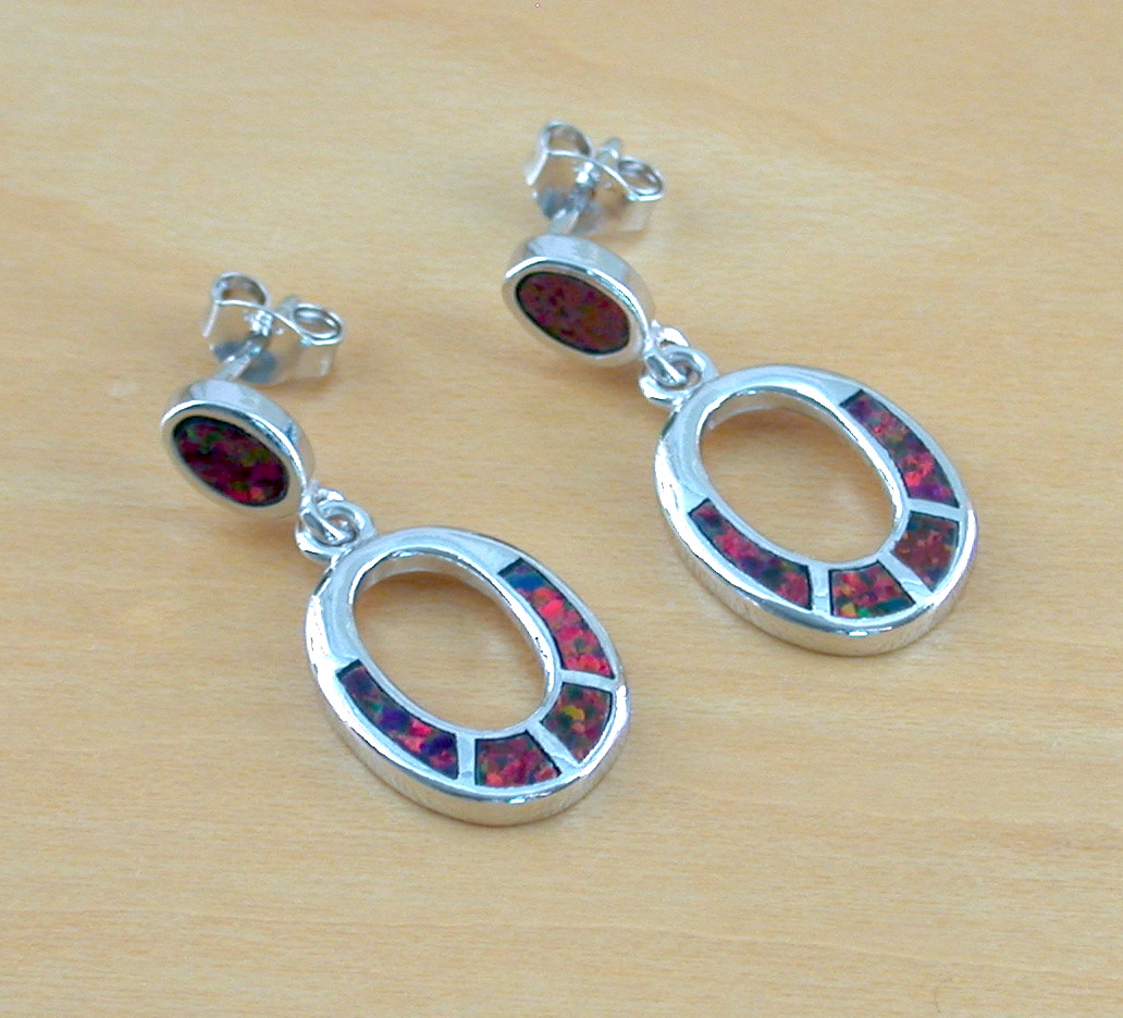 fire opal dangly earrings