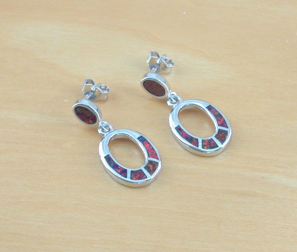 opal hoop earrings