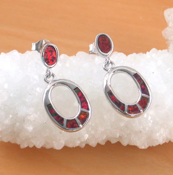 sterling silver opal earrings