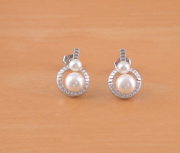 freshwater pearl button earrings uk