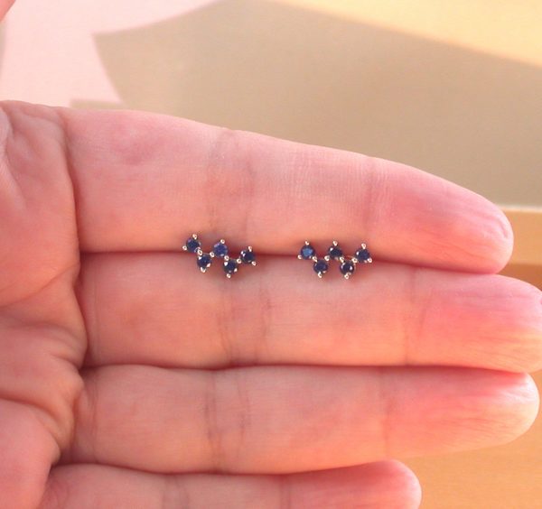 sterling silver sapphire earrings