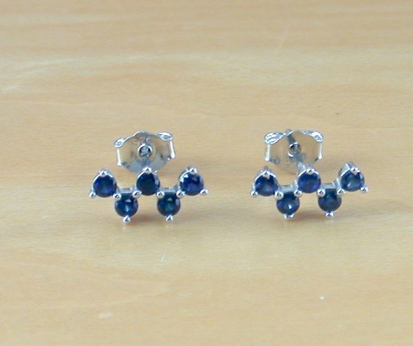 silver sapphire earrings