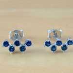 sterling silver sapphire stud earrings