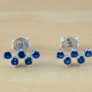 sterling silver sapphire stud earrings