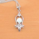 sterling silver white opal necklace
