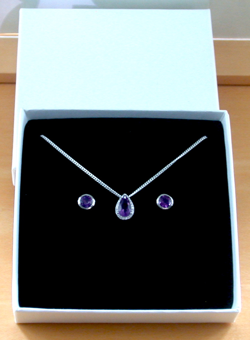 amethyst necklace and earrings set
