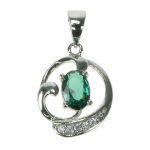 sterling silver emerald pendant