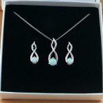 white opal necklace and earrings
