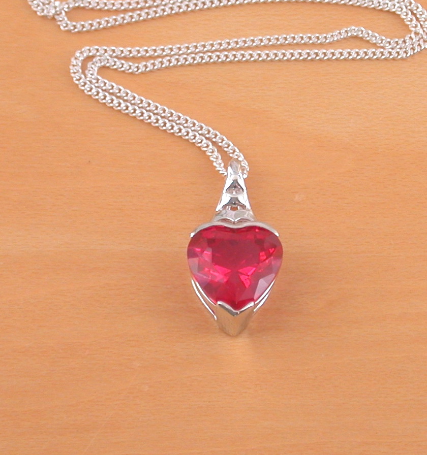sterling silver ruby heart necklace uk