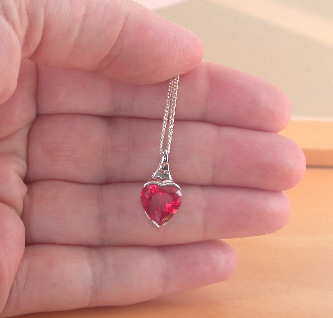 sterling silver ruby necklace