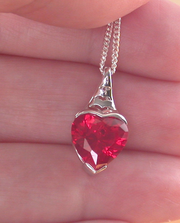 ruby heart pendant