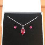 sterling silver ruby necklace and earrings