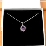 sterling silver amethyst necklace in gift box