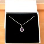 amethyst necklace in gift box