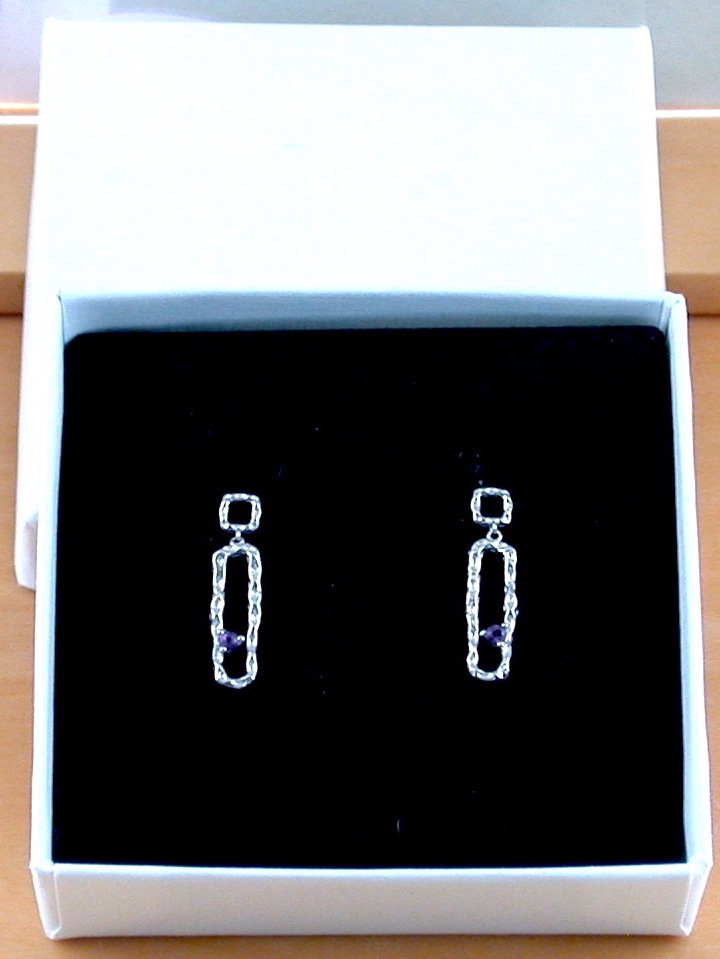 amethyst earrings in gift box