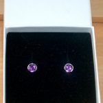 amethyst stud earrings in gift box