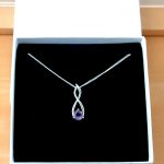 silver amethyst necklace in gift box