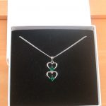emerald heart necklace in gift box