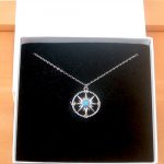 blue opal compass necklace in gift box