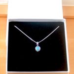blue opal necklace in gift box uk