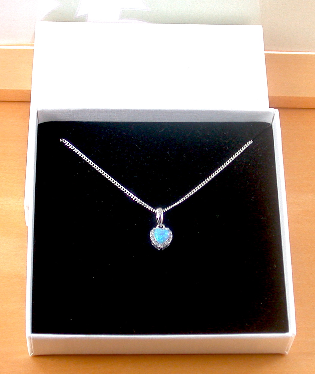 blue opal necklace in gift box uk