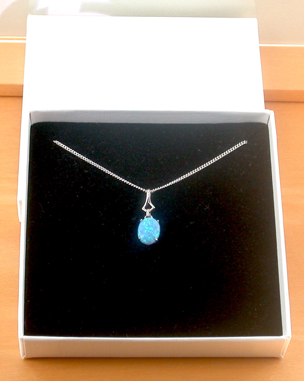 opal necklace in gift box