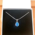 blue opal necklace in gift box uk