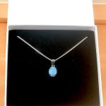 blue opal necklace in gift box uk