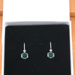 emerald earrings in gift box