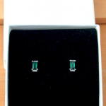 emerald earrings in gift box