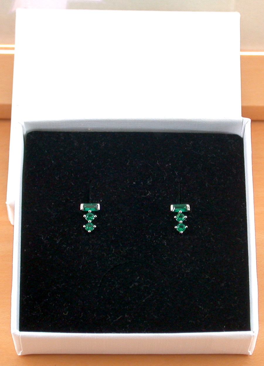 emerald earrings in gift box uk