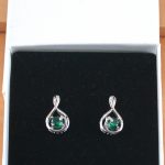 emerald earrings in gift box 