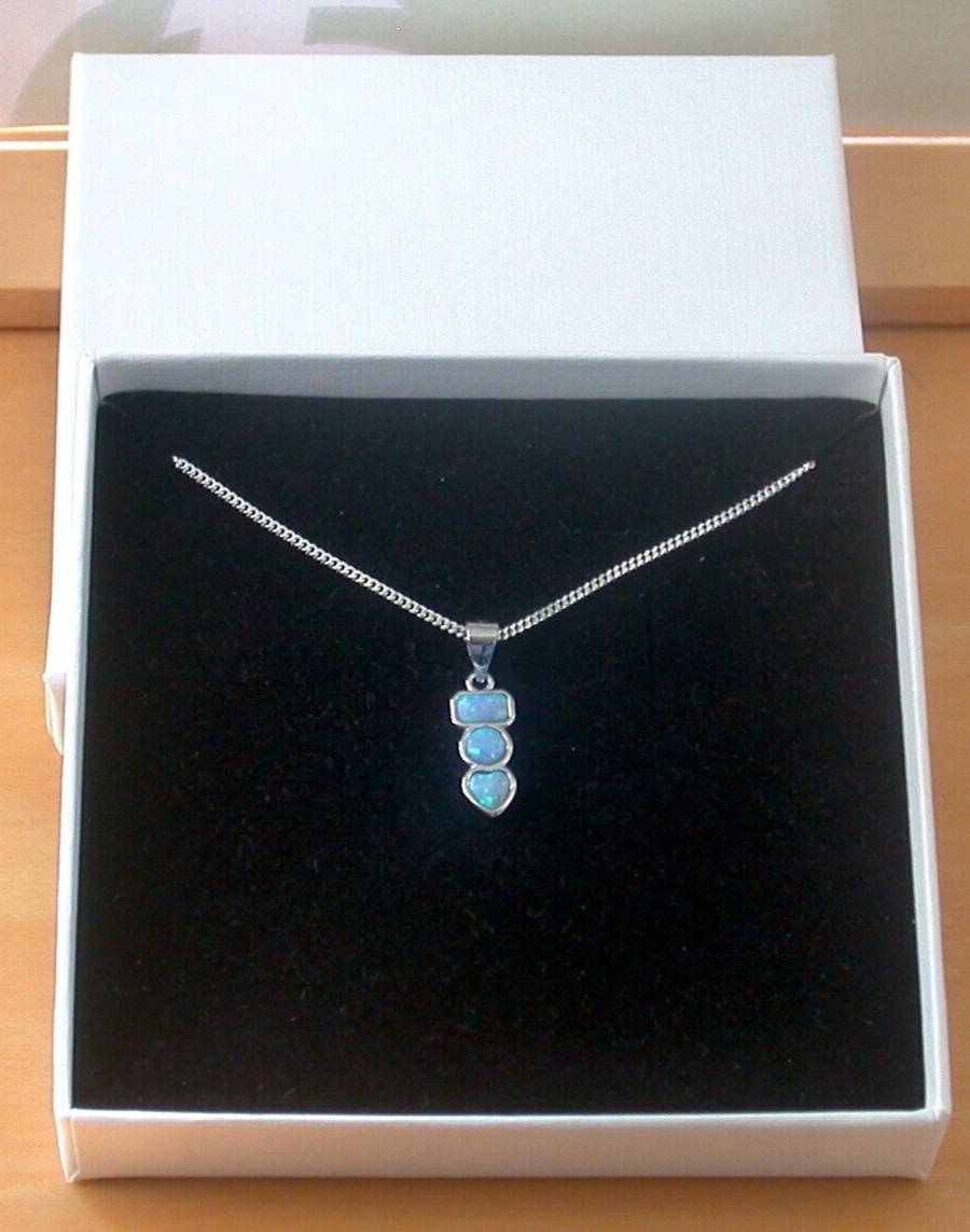 blue opal necklace in gift box