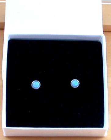 blue opal earrings in gift box