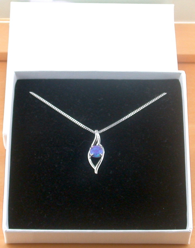 opal necklace in gift box
