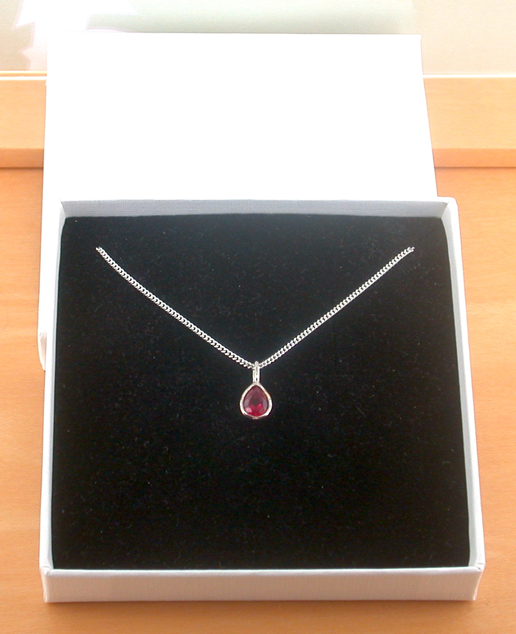 ruby necklace in gift box uk