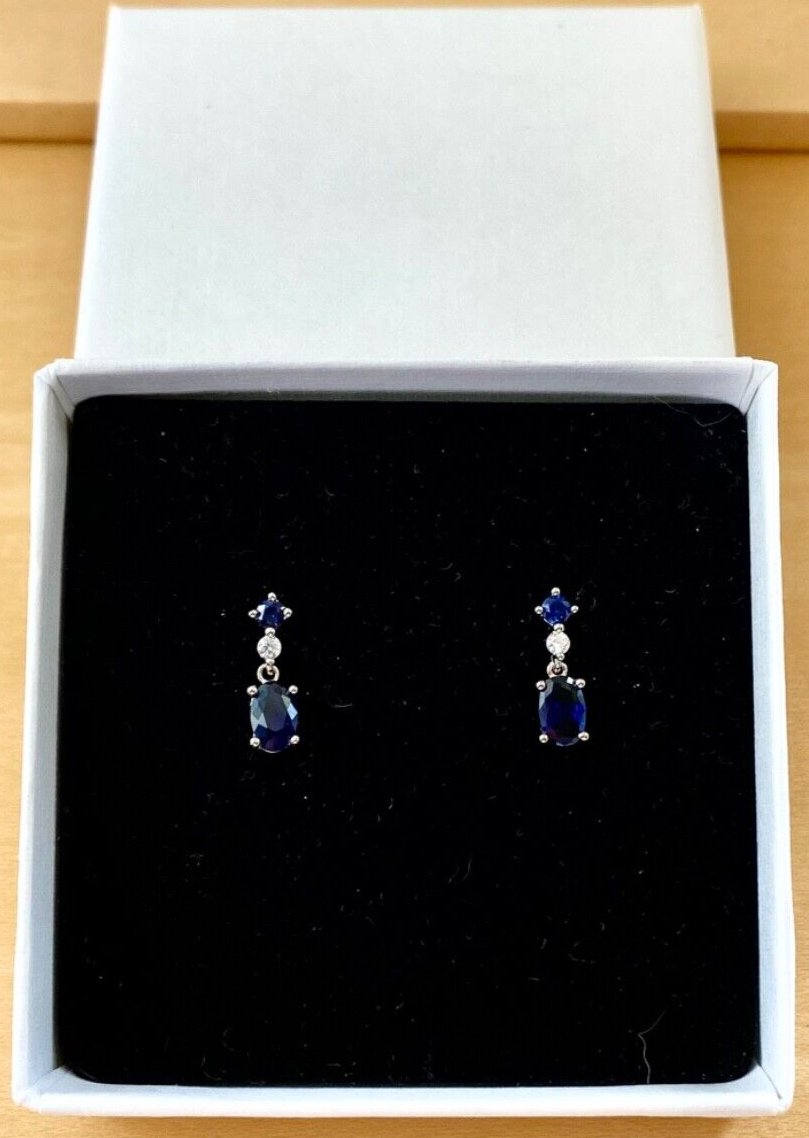 sapphire earrings in gift box