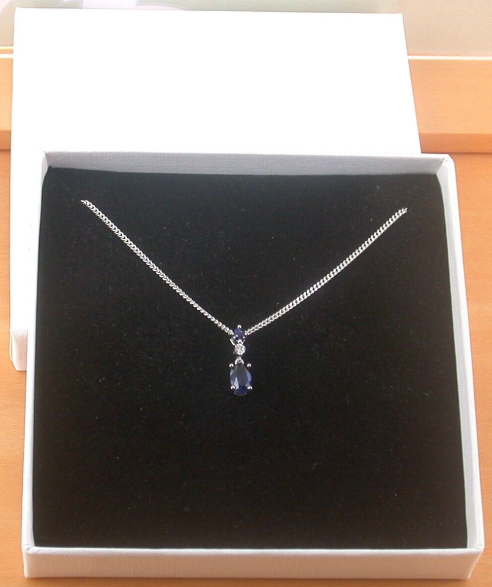 sapphire necklace in gift box