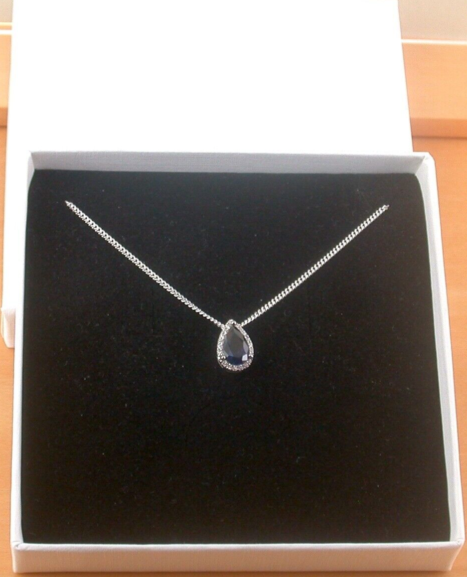 sapphire necklace in a gift box