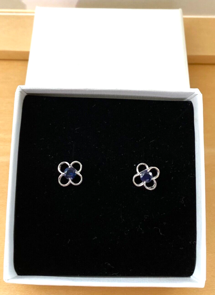 sapphire earrings in gift box