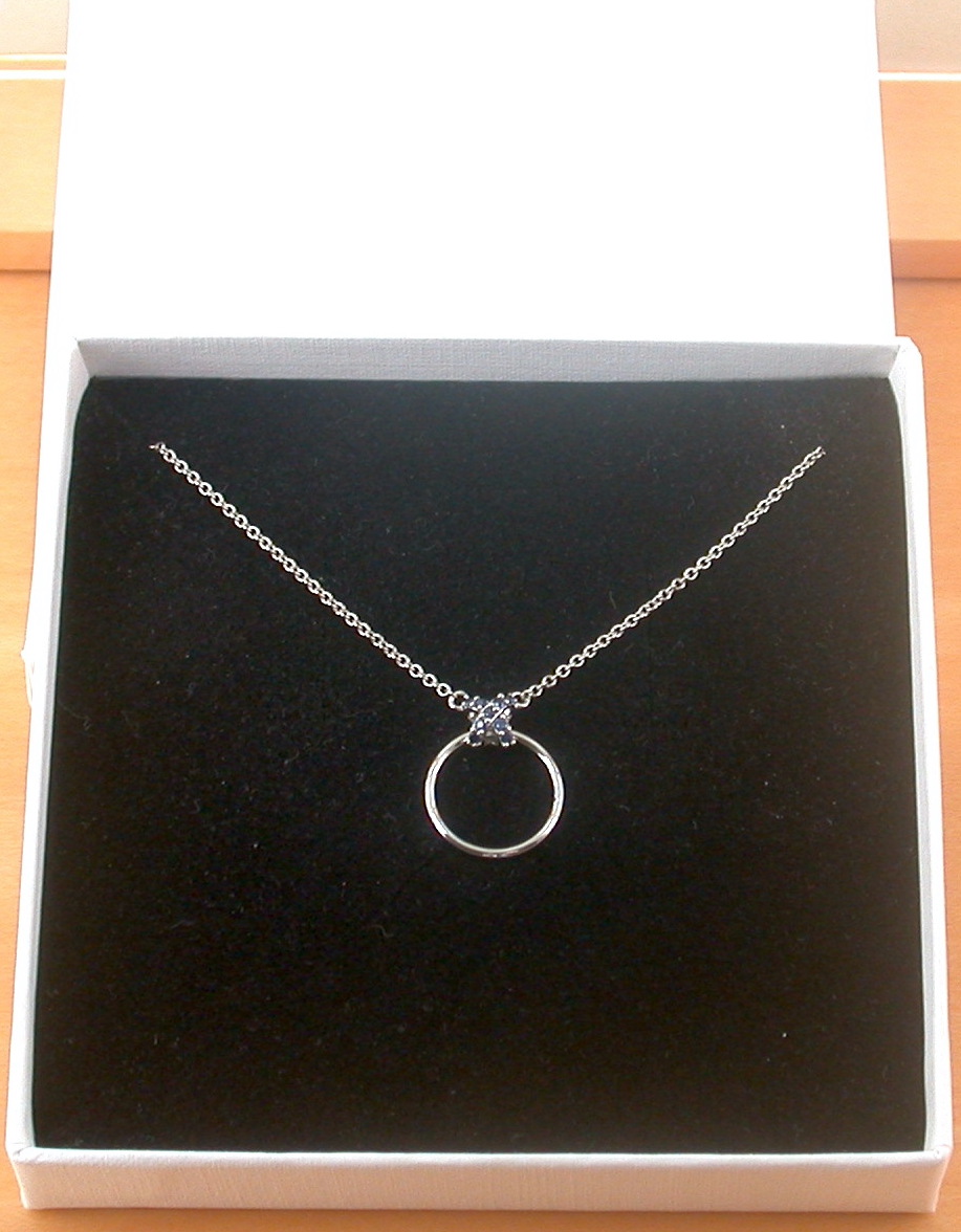 sapphire necklace in gift box