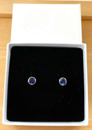 sapphire earrings in gift box