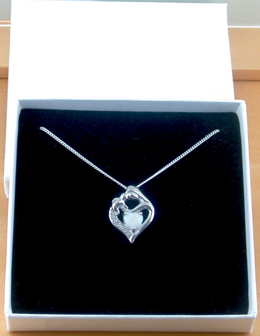 opal necklace in gift box