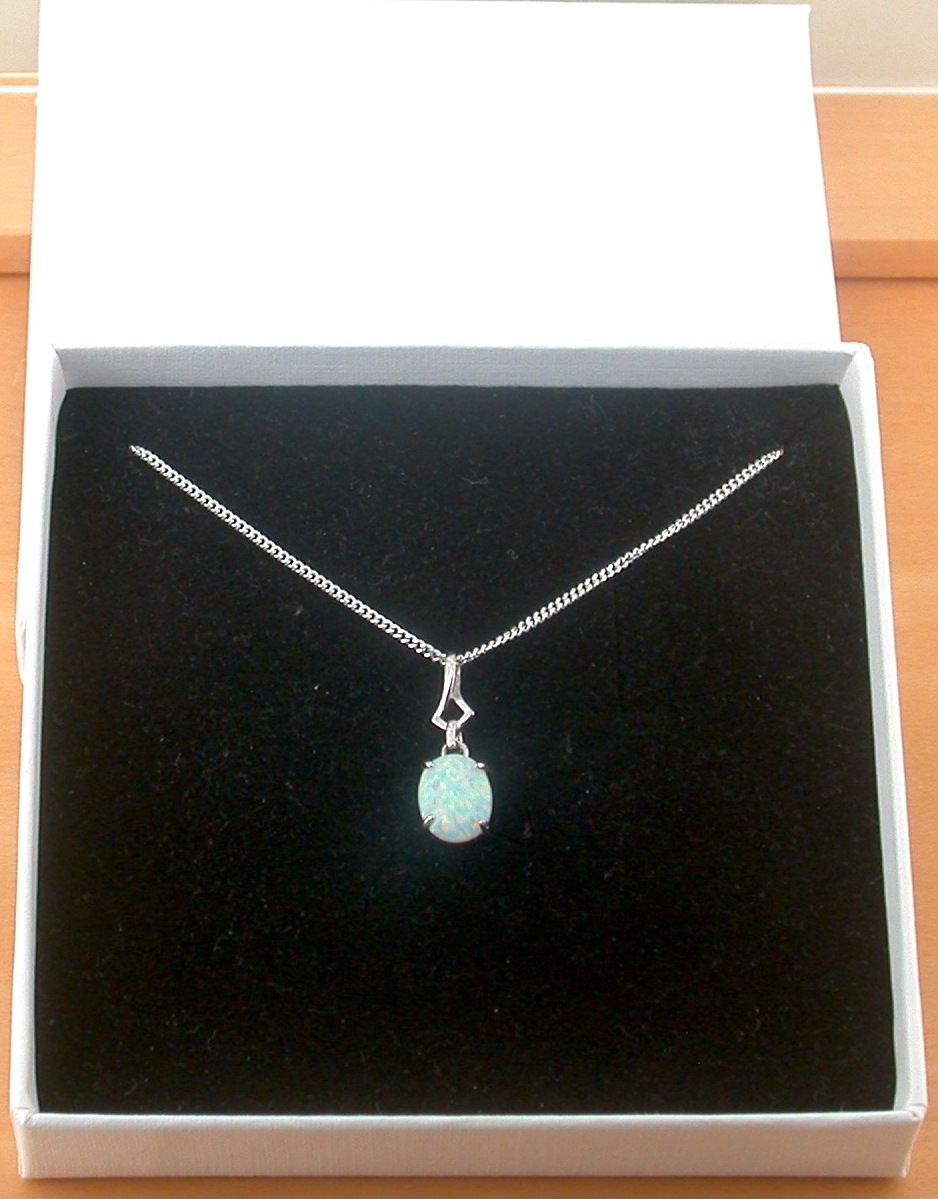 opal necklace in gift box